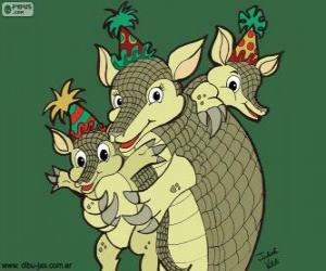 Armadillos at a party, a drawing by Julieta puzzle