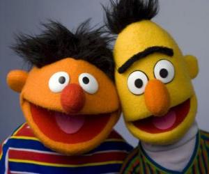 Bert and Ernie, two great friends puzzle & printable jigsaw