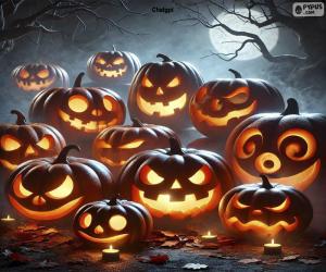 Group of Halloween Pumpkins puzzle