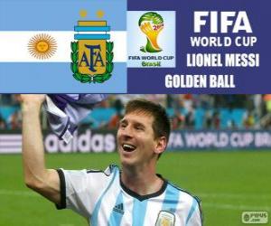 Lionel Messi, Golden Ball. Brazil 2014 Football World Cup puzzle