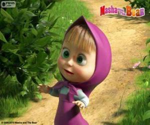 Masha, the little girl, the main character of Masha and the Bear puzzle ...