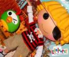 Patch Treasurechest from Lalaloopsy with his pet, a parrot