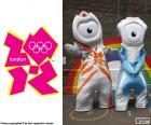 Logo and the mascots of the London 2012 Olympic Games, Wenlock and Mandeville, where participated 10568 athletes from 204 countries