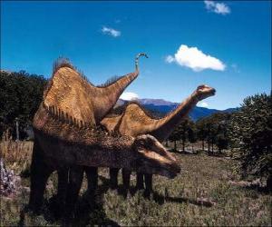 Two dinosaurs on the landscape puzzle