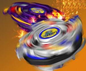 Tyson's Beyblade, the battling spintop of the Dragoon. Dragoon is Tyson's Bit Beast puzzle