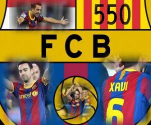 Xavi Hernandez 550 games for FC Barcelona puzzle