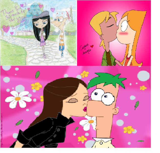 Phineas and Ferb couples - Phineas + Isabella , Ferb + Vanessa , Candace + Jeremy. puzzle