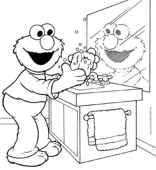 Elmo Washing hands puzzle