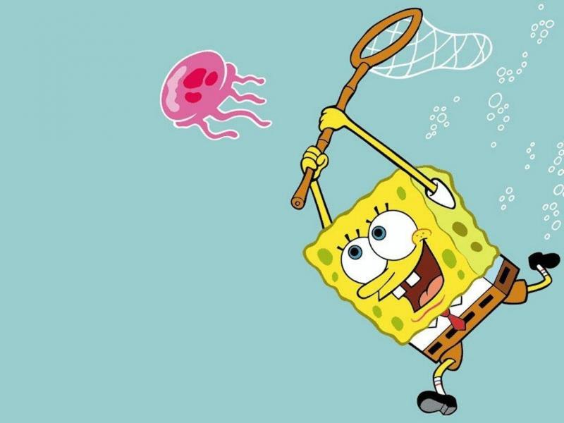 Sponge Bob catching jelly fish. puzzle