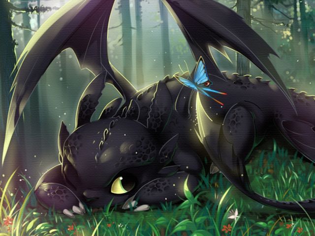 Toothless with a Butterfly puzzle