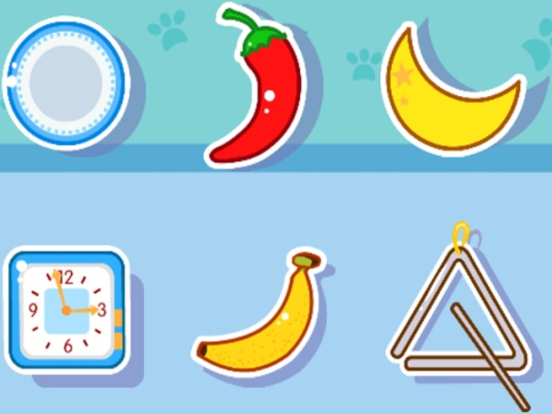 plate chili pepper moon clock banana triangle puzzle