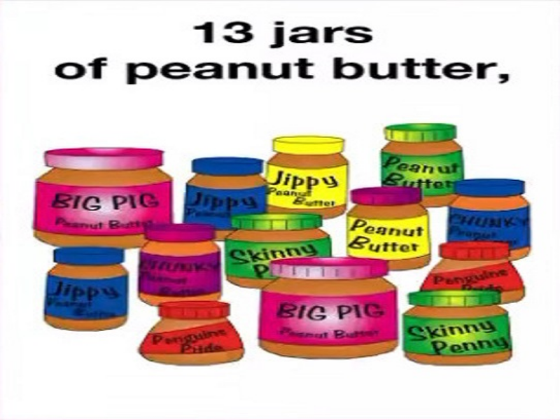 thirteen jars of peanut butter puzzle