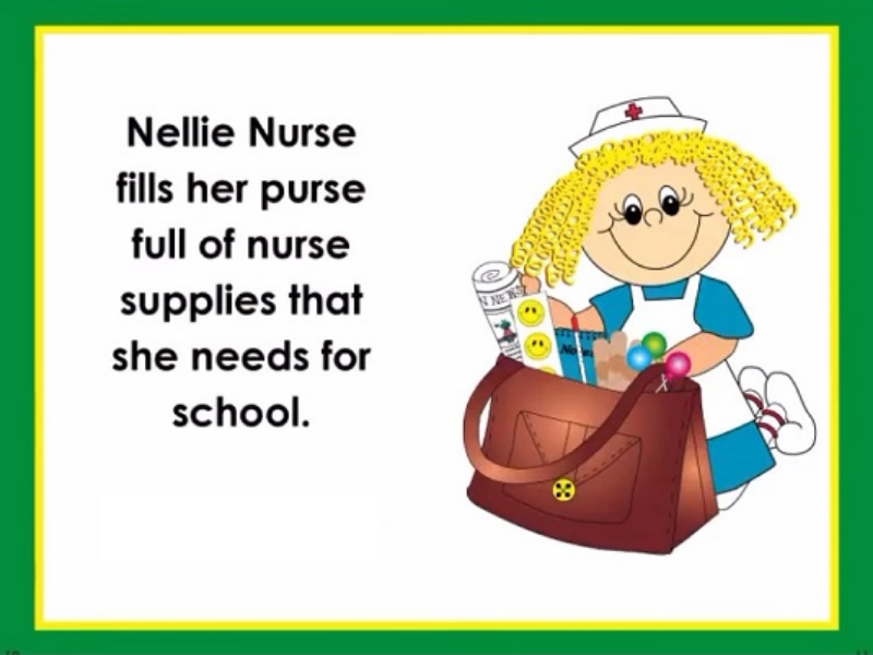 nellie nurse fills her purse full of purse supplies that she needs for school puzzle