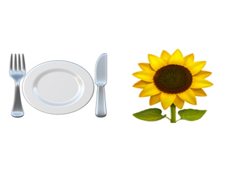 fork and knife with plate sunflower puzzle