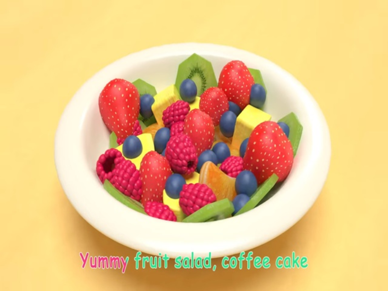 yummy fruit salad coffee cake puzzle