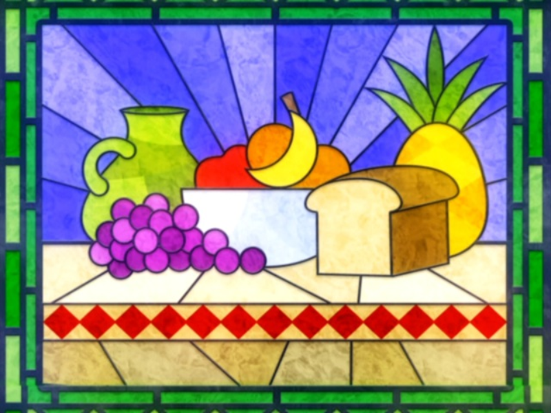 stained glass foods puzzle